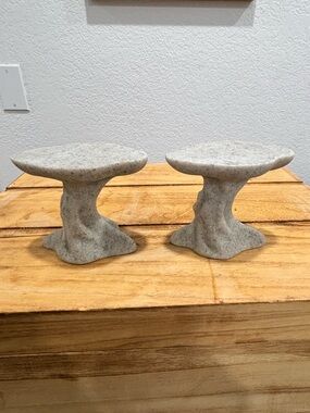 Vintage Second Nature Design Quarry Critters Display Stands -Set of 2 Light Gray